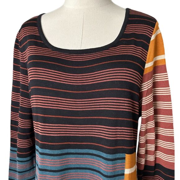 Striped Multicolor Long Sleeve Dress - Picture 3 of 6